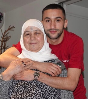 Hakim Ziyech with his mother 